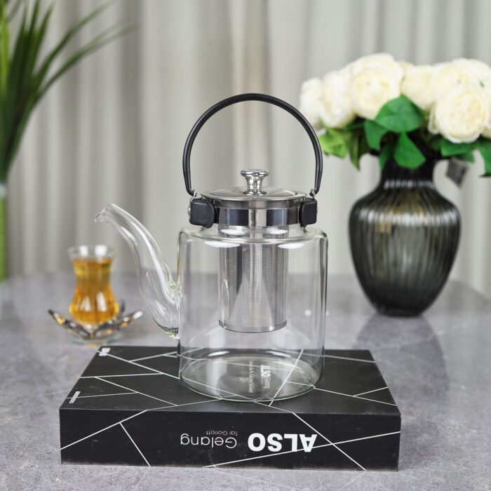 ابريق شاي زجاجي 1500 مل - 19x9x9 سم - شفاف براد-2