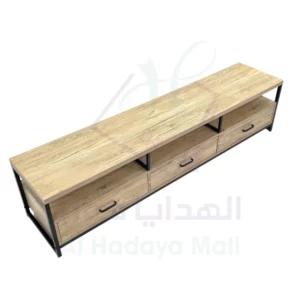 طاولة تلفاز عملية مع أدراج واسعة - بيج - 180x40x40 سم