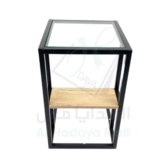 طاولة خدمة زجاجية أنيقة وفاخرة - 35x35x57 سم - بيج 2177945994051c2354fe60314137132a