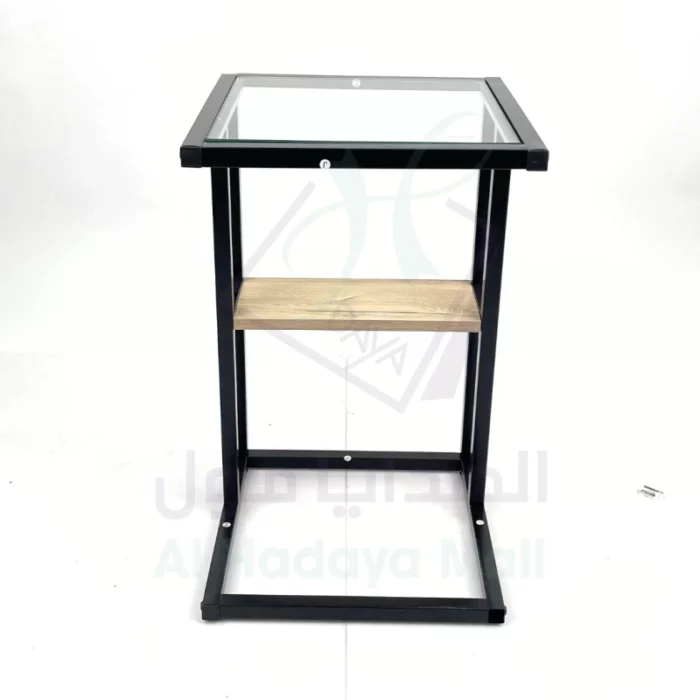 طاولة خدمة زجاجية أنيقة وفاخرة - 35x35x57 سم - بيج 3d271f880e6a8520b03ef85c3a423e7e