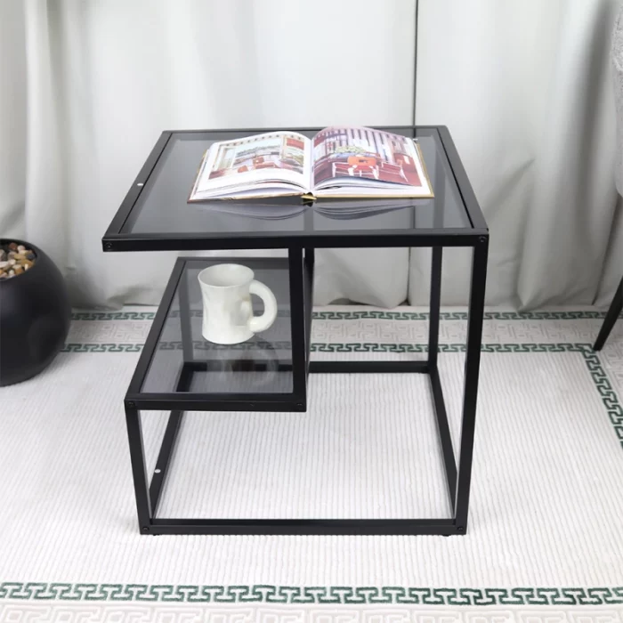 طاولة فردية زجاجية عصرية - أسود - 55x55x55 سم 4457bee0b00301095fb69102a3bdc42b