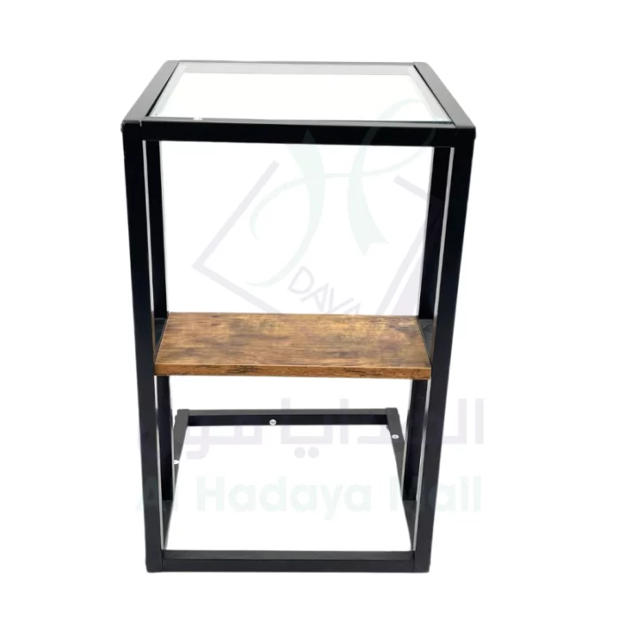 طاولة خدمة زجاجية أنيقة وفاخرة - 35x35x57 سم - عسلي 4554b17750855f42c7c2ec5707388bbe