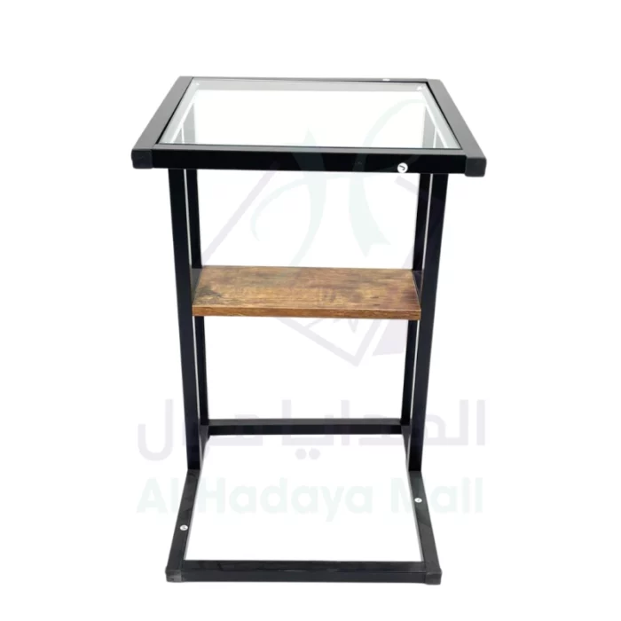 طاولة خدمة زجاجية أنيقة وفاخرة - 35x35x57 سم - عسلي 52dab648b1072c07867356de614ba1ce