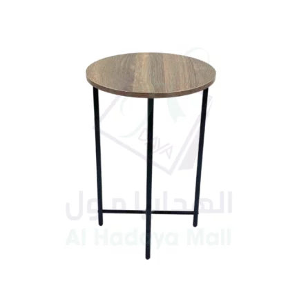 طاولة خدمة دائرية الشكل - بني - 50x50x55 سم - 1960B
