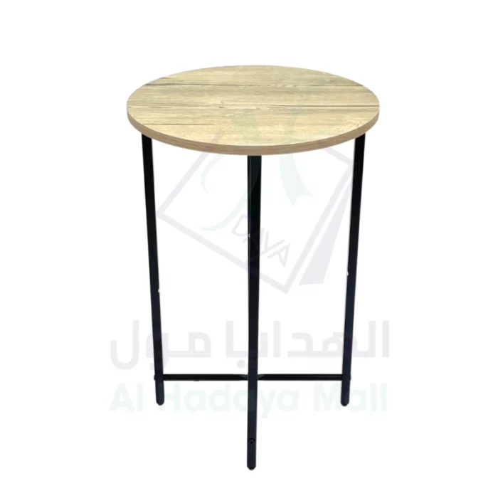 طاولة خدمة أنيقة وعصرية بتصميم دائري - 50x50x55 سم - بيج a6b20e10fe305b58400f678800804dd8