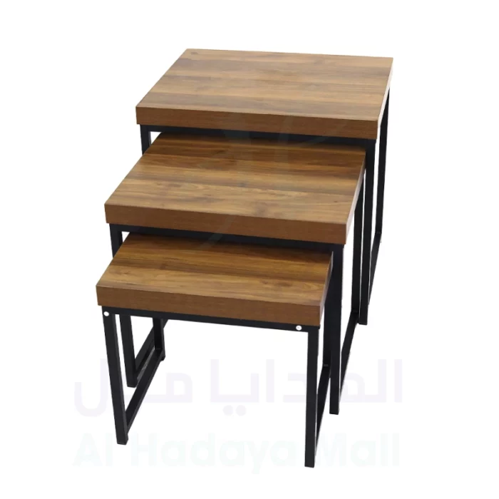 طقم طاولات شاي أنيق وفاخر - 3 أحجام - بني c3bd01a210b2b124e1916ac8f9215f6f