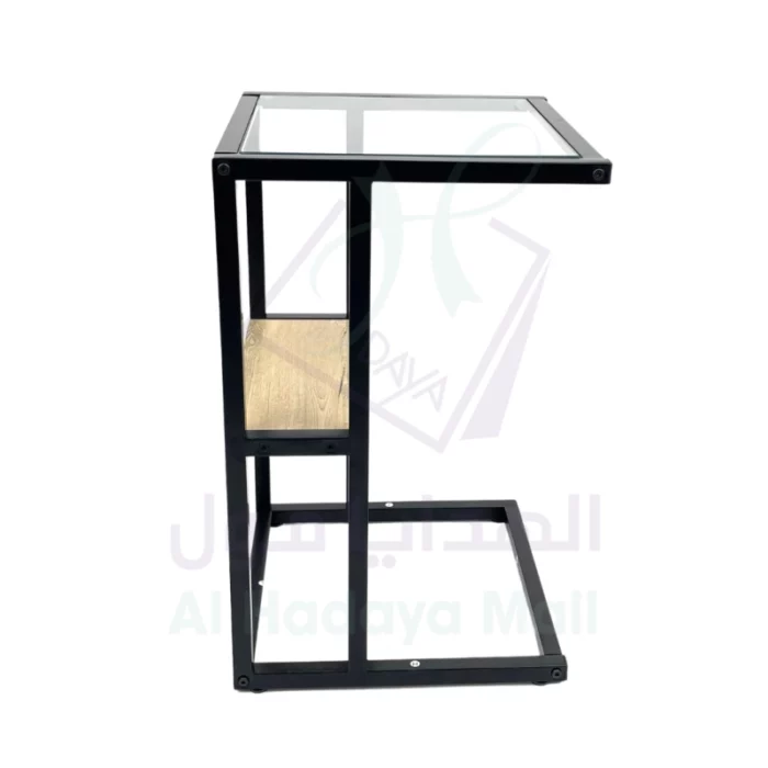 طاولة خدمة زجاجية أنيقة وفاخرة - 35x35x57 سم - بيج fbf60c8aeb28242bcb069587a14603f0