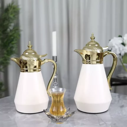 طقم ترامس أنيق وفاخر شاي وقهوة - 1 + 0.6 ليتر - سكري
