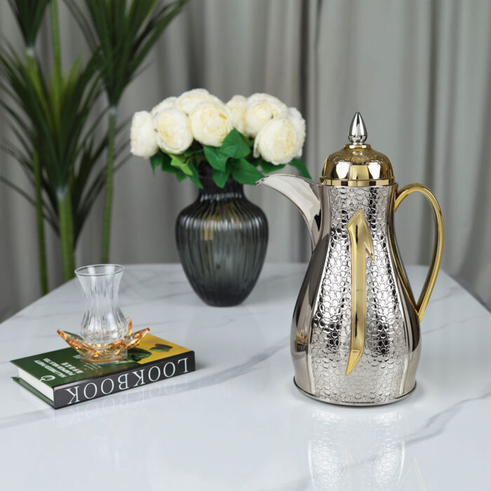 طقم ترمس جلنار ــ نيكل مذهب ــ 1 لتر ترمسس-نيكل-ذهبي-2