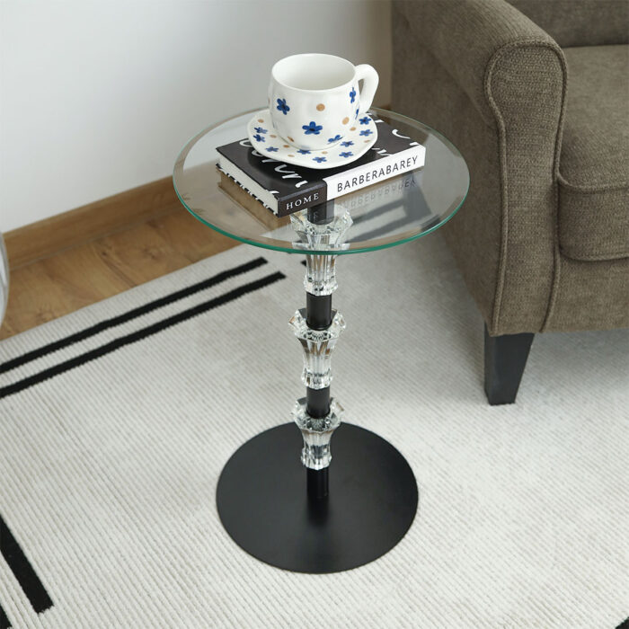 طاولة خدمة بتصميم أنيق زجاج ــ اسود شفاف ــ 55x33سم Artboard 1